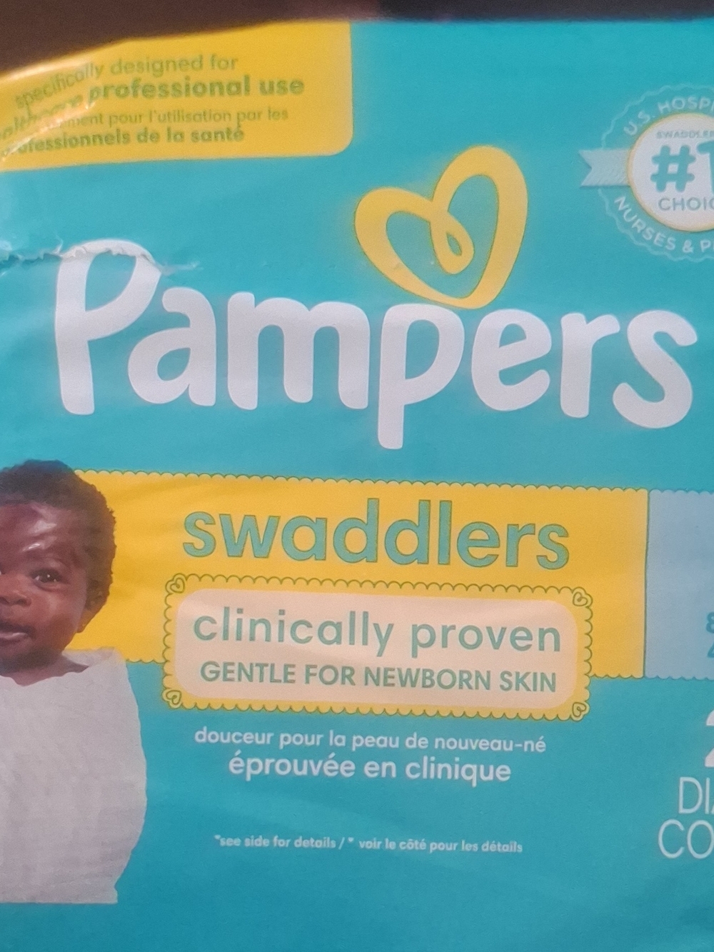Pampers Swaddlers Newborn Diapers - Teal and Yellow